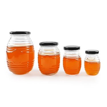 100ml 200ml 375ml 730ml Honeycomb Shape Glass Food Storage Jar