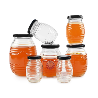 100ml 200ml 375ml 730ml Honeycomb Shape Glass Food Storage Jar