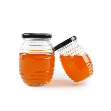 100ml 200ml 375ml 730ml Honeycomb Shape Glass Food Storage Jar