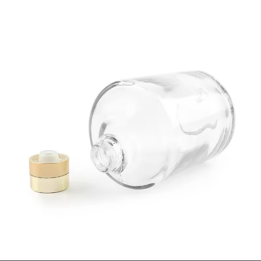 Different Transparent round 530ml crooked neck glass vodka bottlevodka bottles