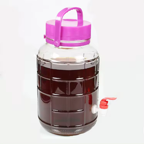 4L big glass tank for fermented red wine fruit vintage glass water dispensers with tap