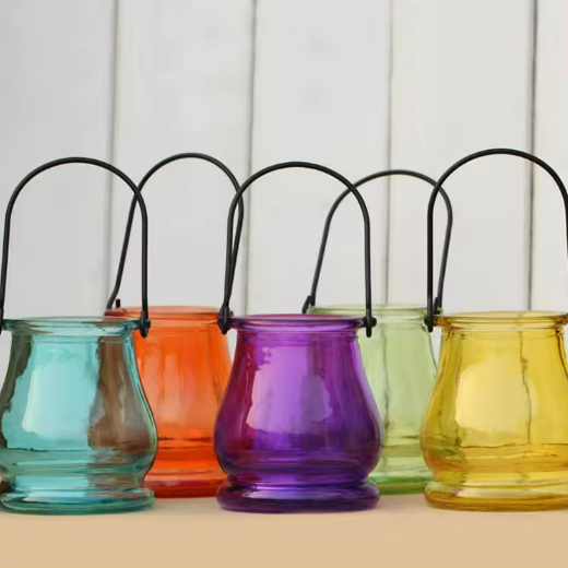 Wholesale hanging candle holder glass jar for home decoration