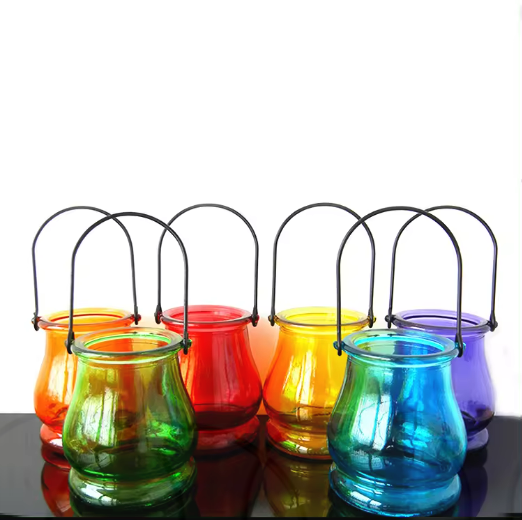 Wholesale hanging candle holder glass jar for home decoration