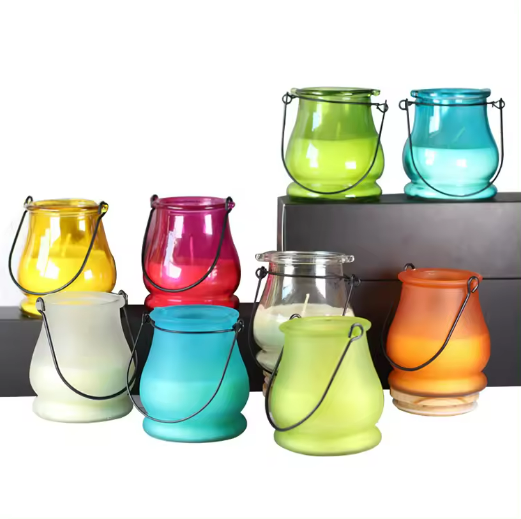 Wholesale hanging candle holder glass jar for home decoration