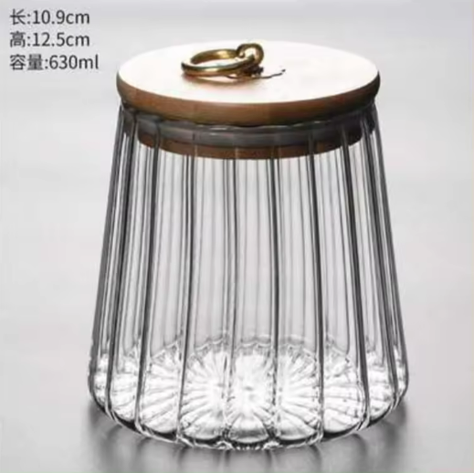 High Borosilicate 630ml 750ml Pumpkin Shape Tea Leaf Candy Storage Glass Jar With Bamboo Lid