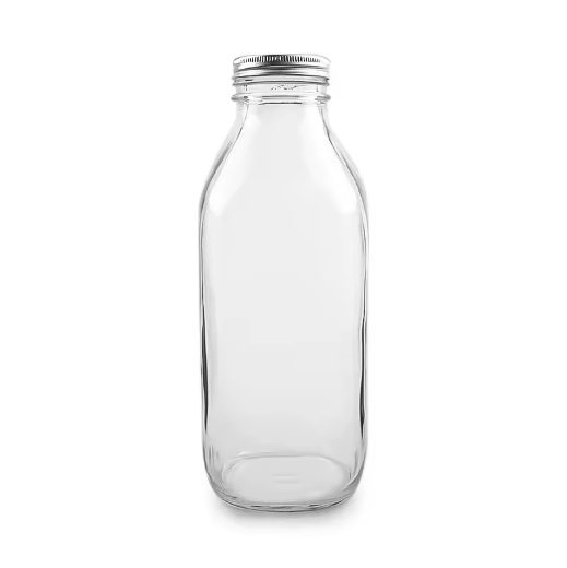 3oz-34oz Empty clear french square milk glass bottle Storage with screw cap