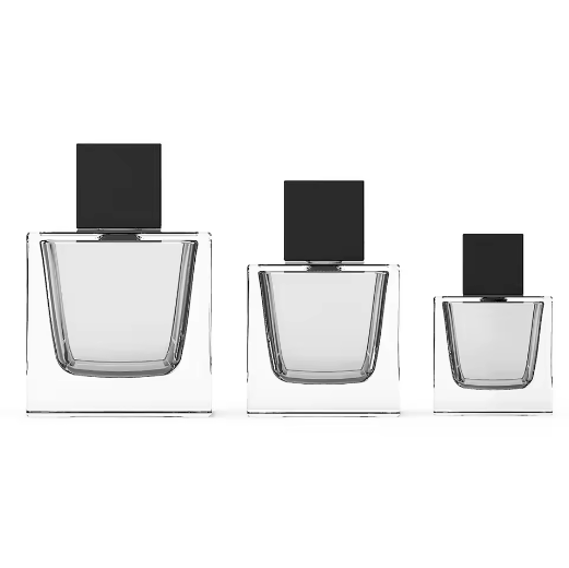 Fashion Luxury Design 30 ml 50 ml 100 ml Empty Square Glass Small Perfume Bottle With lid