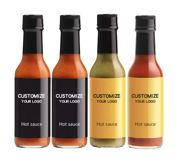 Empty Hot Chili Sauce Glass Bottle for Spice Dressing with Metal or Plastic Lid,100ml 150ml 200ml 250ml 330ml