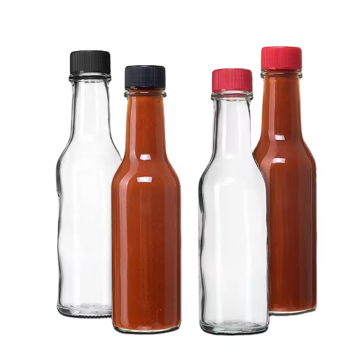 Empty Hot Chili Sauce Glass Bottle for Spice Dressing with Metal or Plastic Lid,100ml 150ml 200ml 250ml 330ml