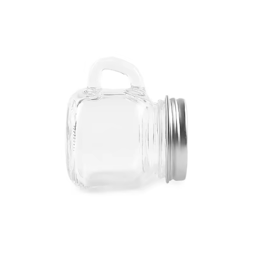 Empty Cheap 50ml Mini Short Clear Glass Mason Jars Mug With Handle