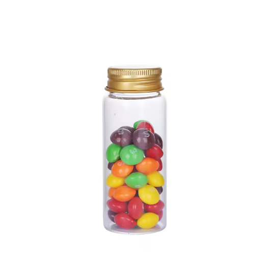 Diameter 37mm 25ml-180ml high borosilicate glass medicine bottle for saffron candy capsule storage with variety aluminum lid