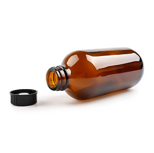 Hot sale 1oz 2oz 4oz 8oz 16oz 32oz glass amber boston bottle with plastic cap