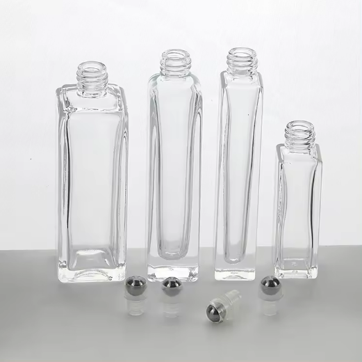 Square Roll On Glass Bottle Empty perfume bottle roll on 15ml 30ml 9ml 8ml With Glass Plastic Steel Roller