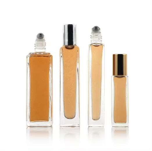 Square Roll On Glass Bottle Empty perfume bottle roll on 15ml 30ml 9ml 8ml With Glass Plastic Steel Roller