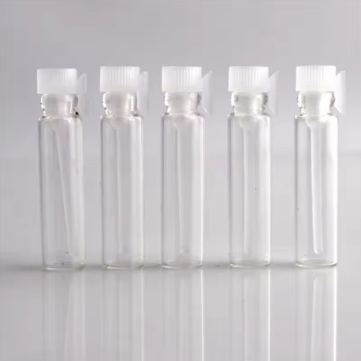 1ml 2ml Small Empty Clear Round Sample Test Essential Oil Attar Glass Perfume Bottle with stick，mini ，tiny