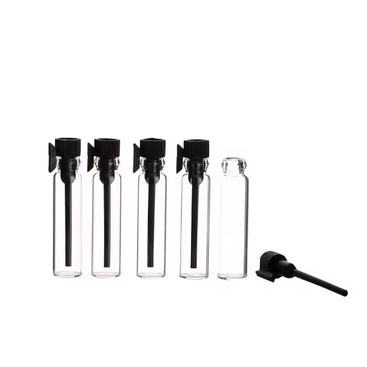 1ml 2ml Small Empty Clear Round Sample Test Essential Oil Attar Glass Perfume Bottle with stick，mini ，tiny