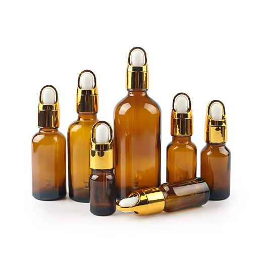 5ml 10ml 15ml 20ml 30ml 50ml 100ml Skin Care Amber Cosmetic Glass Essential Oil Bottle With Dropper ﻿