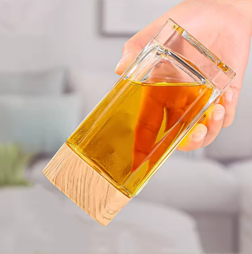 Available different sizes high end design octagon honey jar glass glass jar for honey glass honey jar luxury with bamboo lid