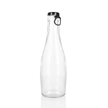 Wholesale 200ml good quality clear empty juice soda sparkling water cola beverage glass bottle with pull ring crowm cap