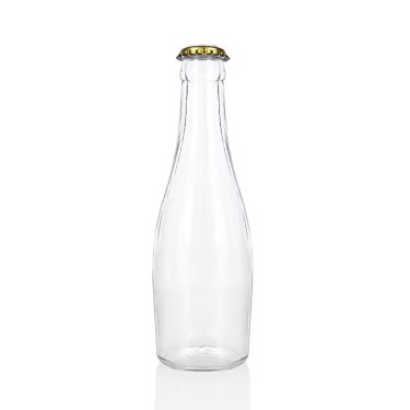 Wholesale 200ml good quality clear empty juice soda sparkling water cola beverage glass bottle with pull ring crowm cap