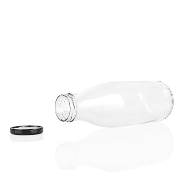 Wholesale fresh milk transparent glass bottle 500ml glass beverage bottle with lid