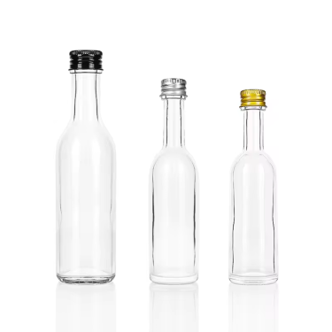 50ml 55ml 100ml mini high clear glass wine bottle spirit tequila liquor wine glass bottle with metal aluminum lid