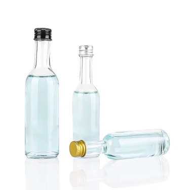 50ml 55ml 100ml mini high clear glass wine bottle spirit tequila liquor wine glass bottle with metal aluminum lid