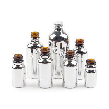 Wholesale 5ml 10ml 15ml 30ml 50ml 100ml Electroplate Silver Essential Oil Glass Bottles Glass serum bottle