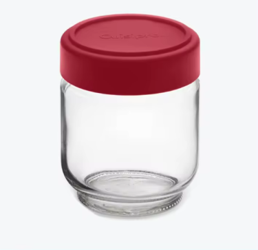 good cheap clear glass jar with red plastic lid screw seal Manufacturer supplier