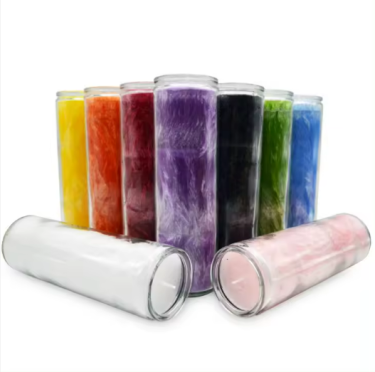 Creative Party Decoration Candle Rainbow New Colorful Gradient oval boat religious wide mouth clear colored glass candle jar