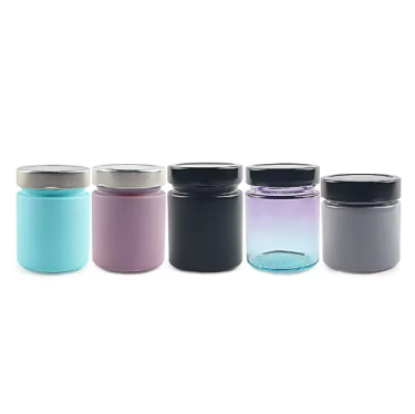 7oz 150ml 200ml 196ml transparent frosted gradient heat transfer food coffee pepper glass jar with 63mm high deep lid