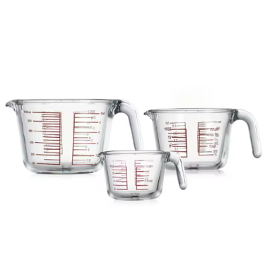 250ml 500ml 1000ml glass Measuring Cup with handle with handle