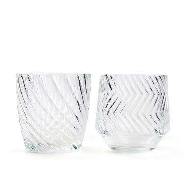 wholesale vodka glass emboss clear glass cup for soda water juice cup set