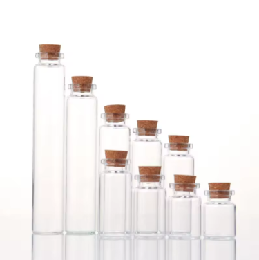 Mini Clear Cork Stopper Glass Wishing Bottles Transparent Glass Bottles Vial with Cork