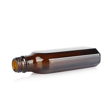 In bulk 100ml brown hair care oil bottle Flat square amber glass essence bottle