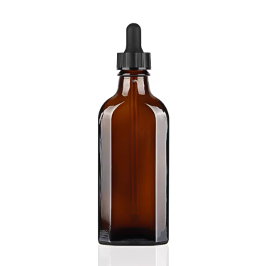 In bulk 100ml brown hair care oil bottle Flat square amber glass essence bottle