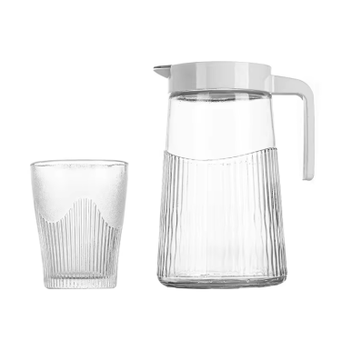 1.3L Cold water bottle household glass large capacity cup fruit cold tea kettle glass cup set