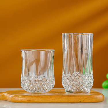 diamond embossing glass cup