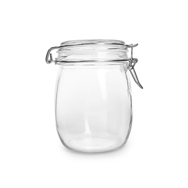 glass food storage jar with chlip lid