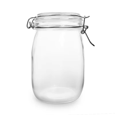 glass food storage jar with chlip lid