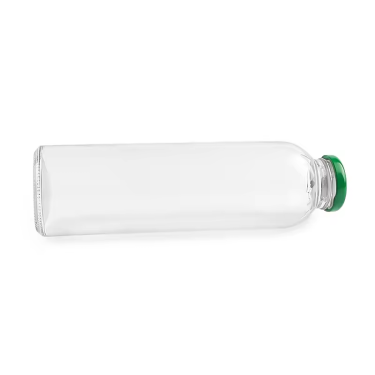 glass juice bottle with metal lid