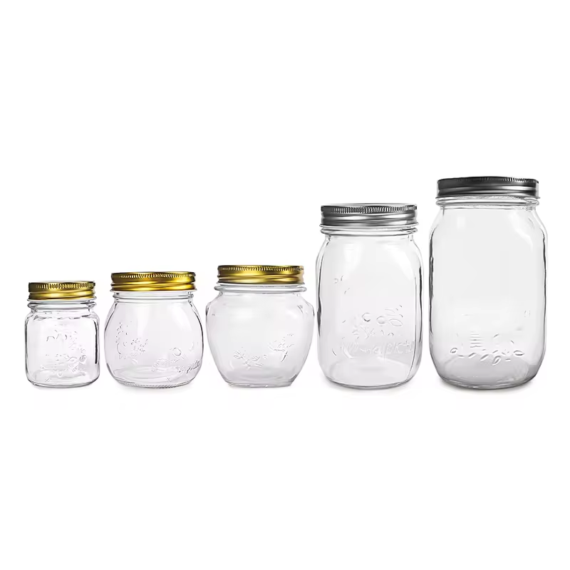 High Quality 150ml 300ml 500ml 1000ml Coarse Cereals Dried Flower Canned Food Storage Glass Jar with Twist off lid