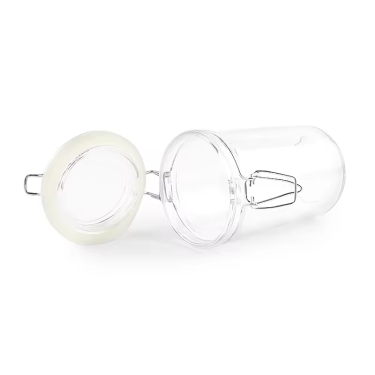 Clear empty small round glass food jar 50ml 100ml 200ml 300ml 450ml glass storage container jar with clip lid