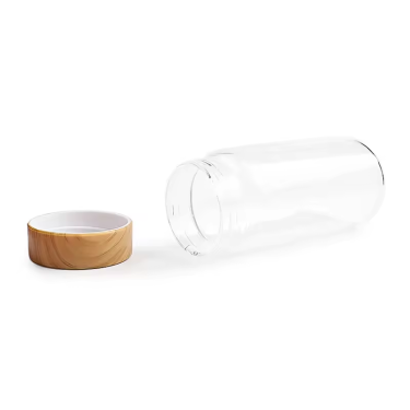 240ml 280ml 320ml high borosilicate clear empty airtight glass storage jar with plastic lid