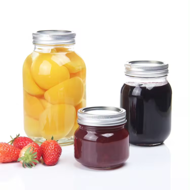 Wholesale 250ml 470ml 1000ml Wide Mouth Food Storage Mason Jar with Lid Glass Jar Supplier