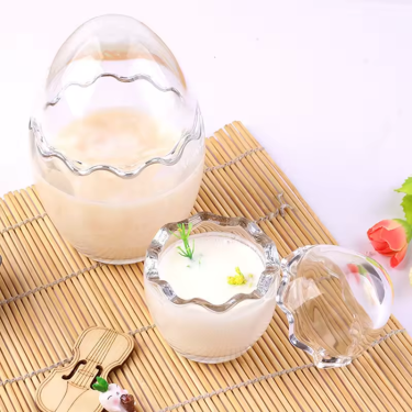 Manufacturers wholesale egg shell pudding glass bottle pudding yogurt  jelly mousse milkshake glass cups