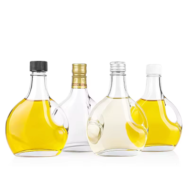 Transparent 250ml small mouth and big belly glass bottle creative handle oil pot cooking wine seasoning bottle dispense empty bottles wholesale