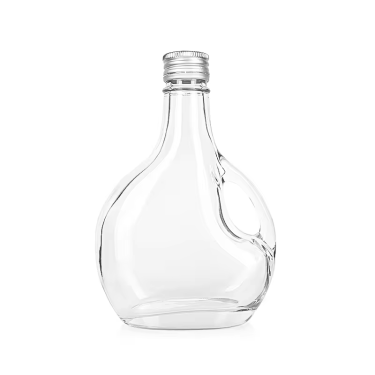 small mouth empty glass bottle