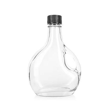 small mouth empty glass bottle