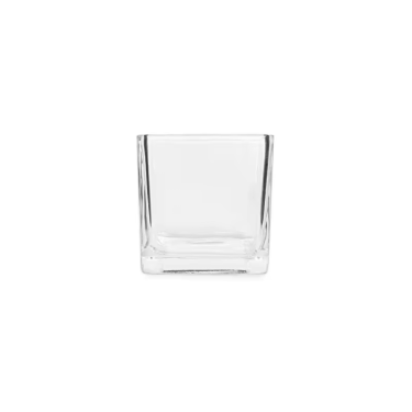 square glass candle jar